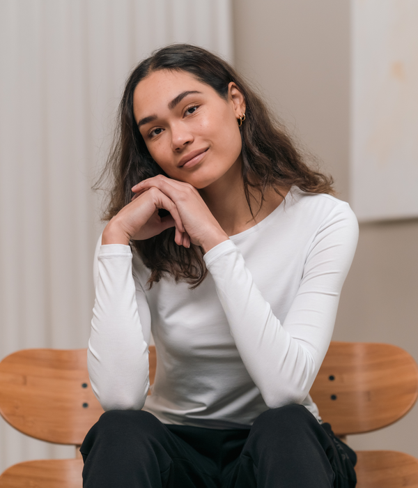 3er-Pack Bambus-Langarm-T-Shirt schwarz/weiß/marine