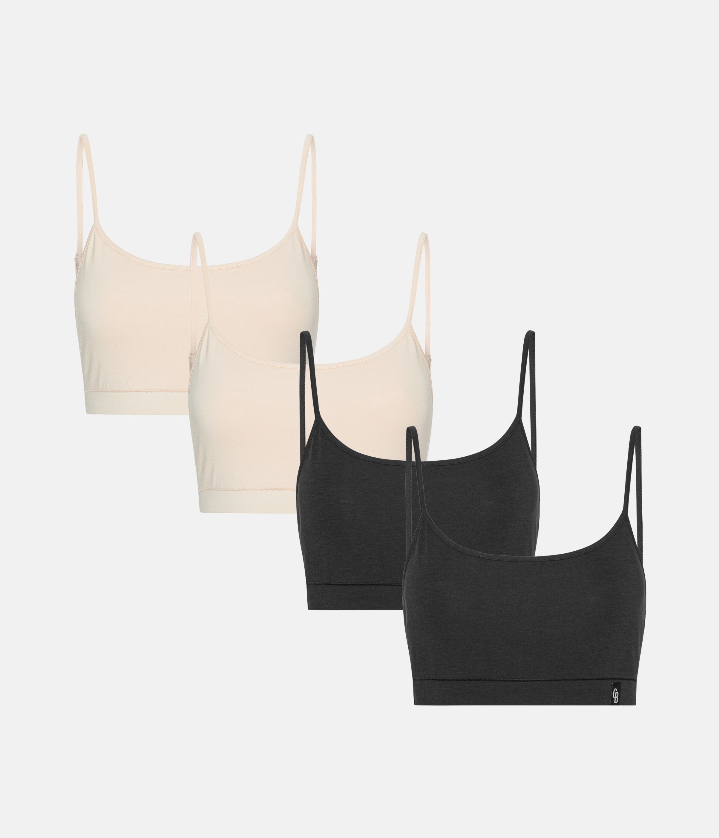 BH Top med Tynde Stoppe 4 Pak - Sort/Cream