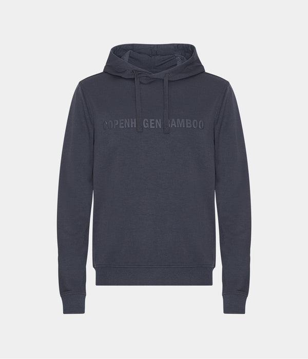 Dunkelgrauer Kapuzenpulli aus Bambus mit Logo