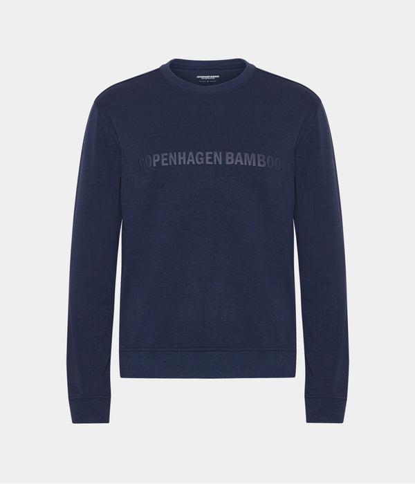 Marineblaues Bambus-Sweatshirt mit Logo