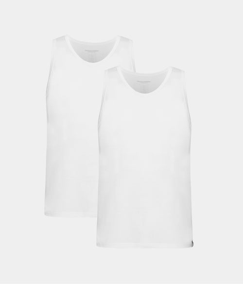 Hvide bambus tank tops - 2 pak S Copenhagen Bamboo