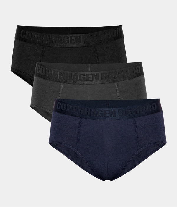 Bambus herretrusser - 3 pak sort - navy - grå S Copenhagen Bamboo