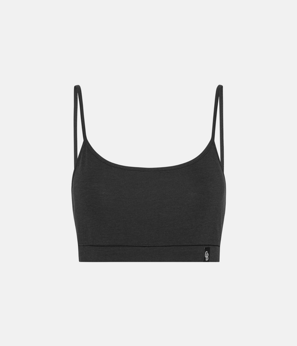 4 pak BH top med tynde stoppe sort/tan
