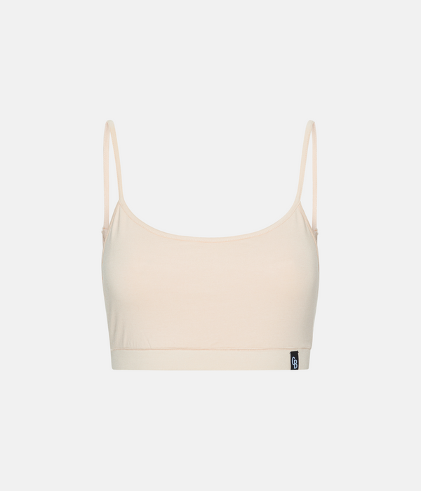 4 pak BH top med tynde stroppe tan/cream