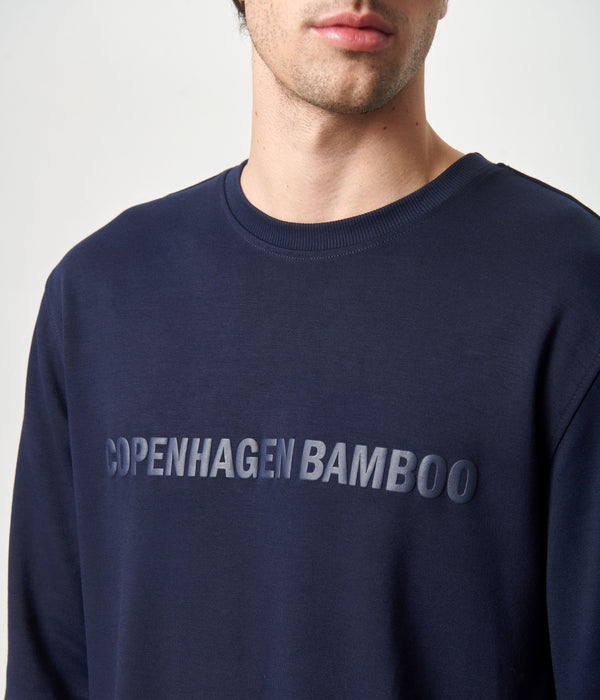 Marineblaues Bambus-Sweatshirt mit Logo