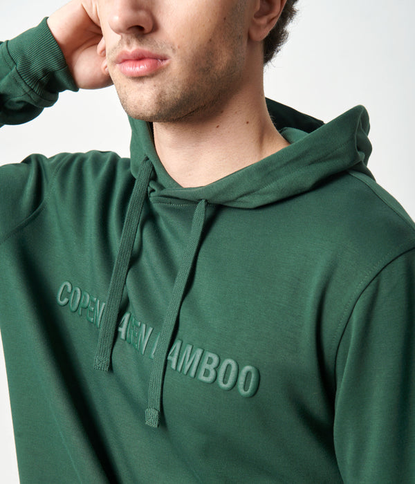 Grüner Bambus-Kapuzenpullover mit Logo