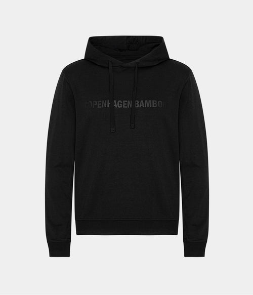 Sort bambus hoodie med logo fra Copenhagen Bamboo