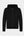 Schwarzer Bambus-Kapuzenpullover mit Reißverschluss