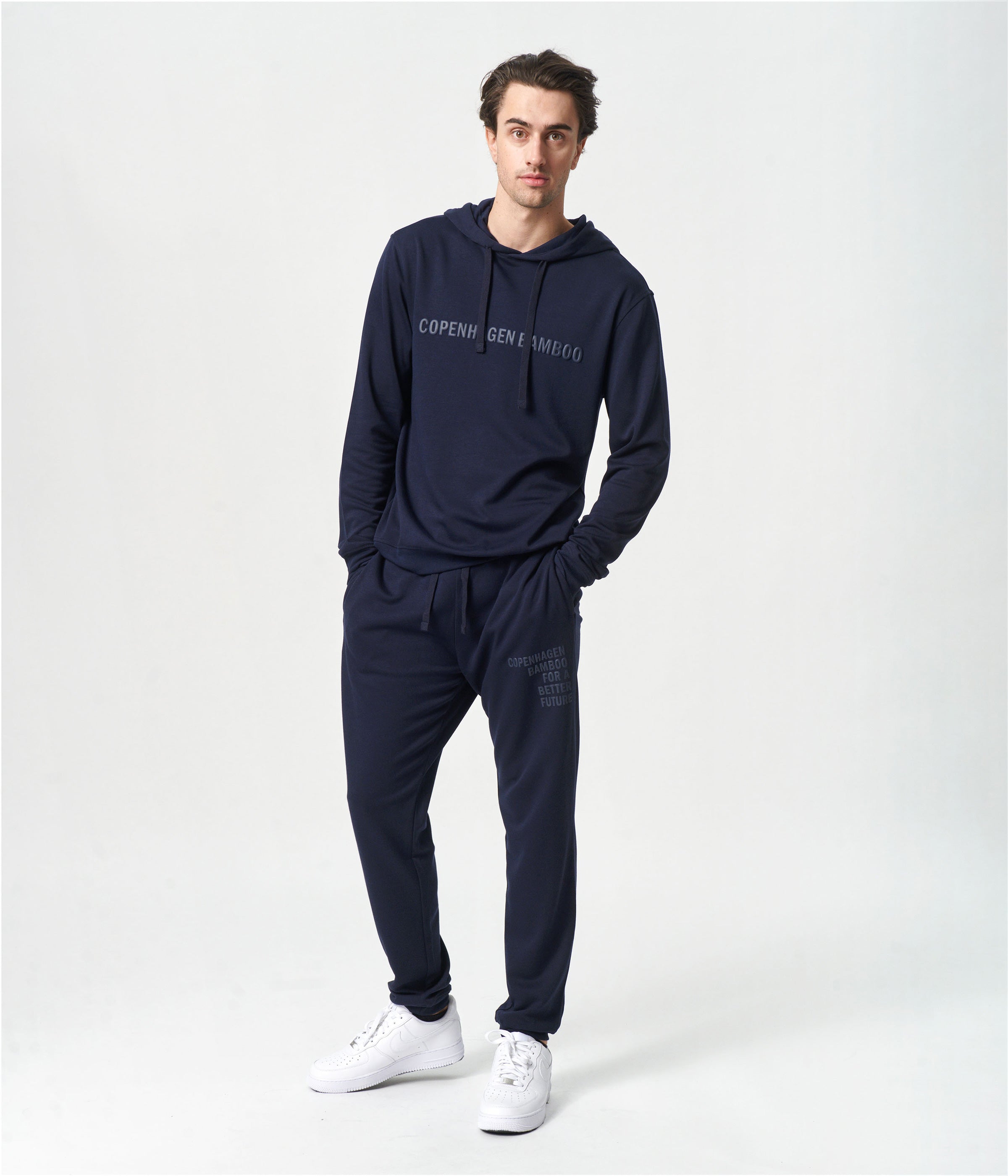 Navy bambus hoodie med logo    Copenhagen Bamboo