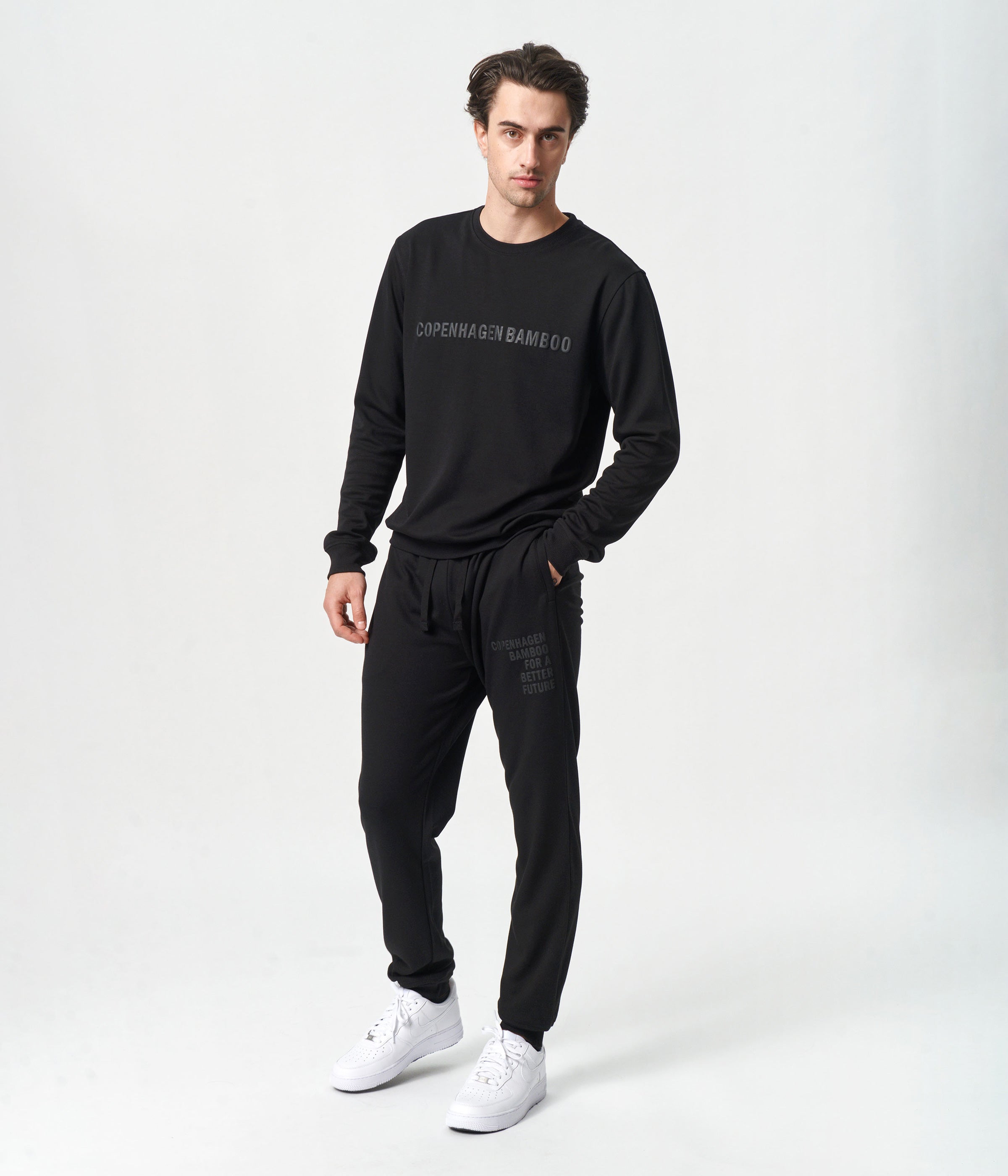 Sort bambus sweatshirt med logo    Copenhagen Bamboo