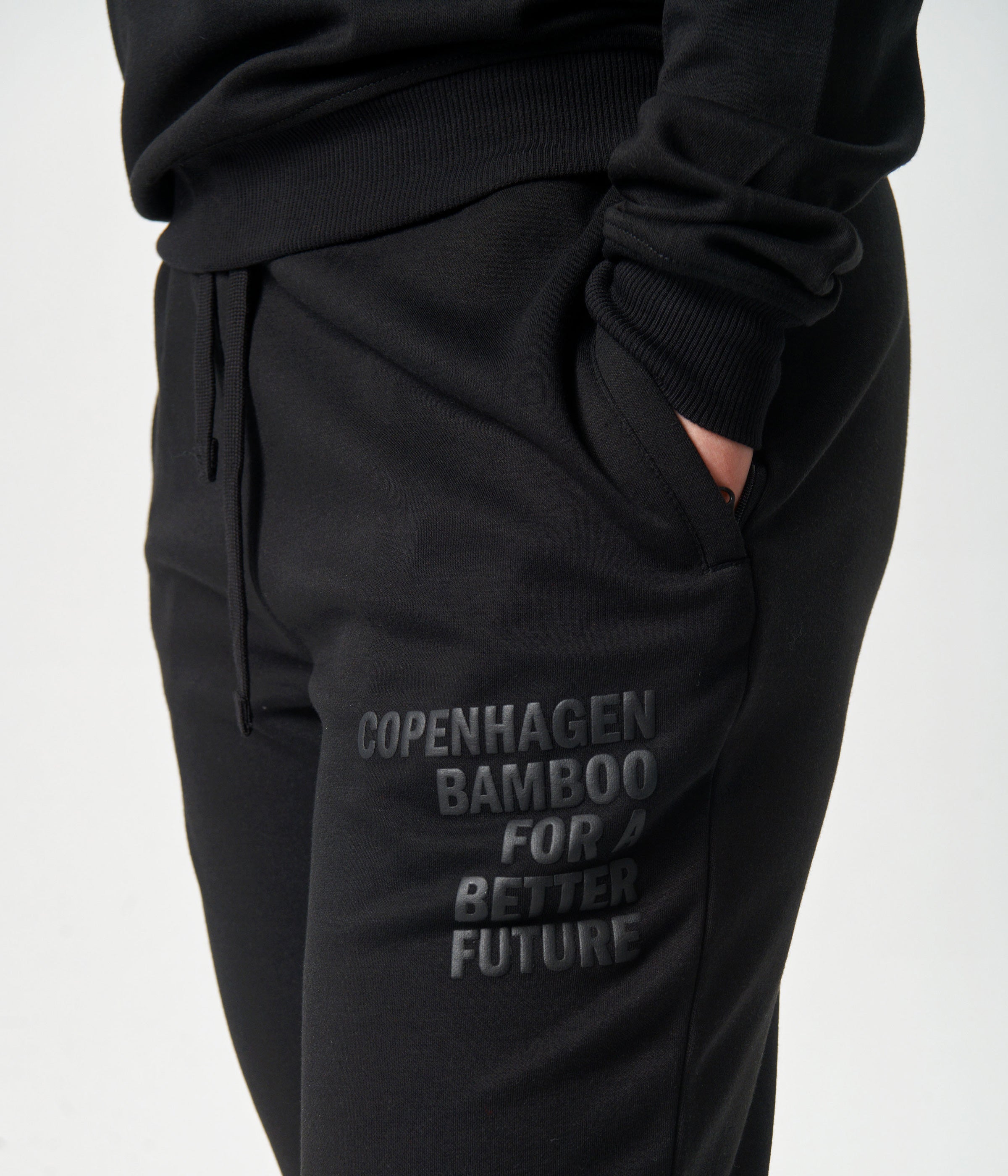 Sorte bambus sweatpants med logo    Copenhagen Bamboo