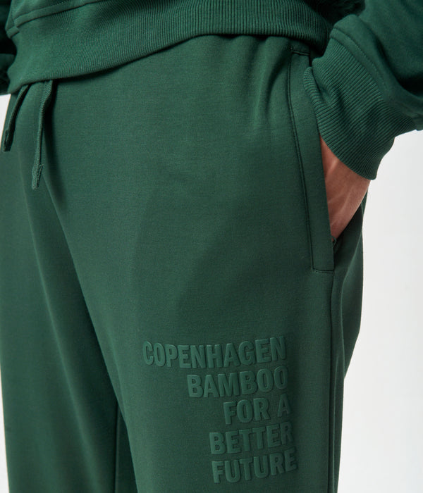 Grüne Bambus-Sweatpants mit Logo