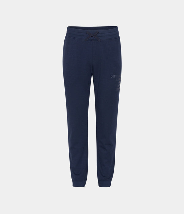Marineblaue Bambus-Sweatpants mit Logo