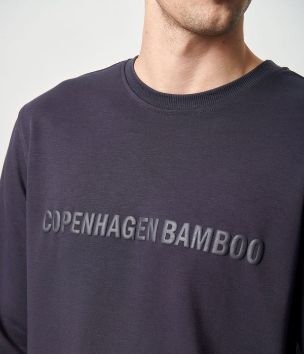 Dunkelgraues Sweatshirt aus Bambus mit Logo