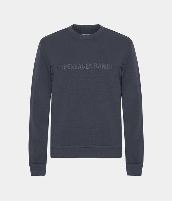 Dunkelgraues Sweatshirt aus Bambus mit Logo