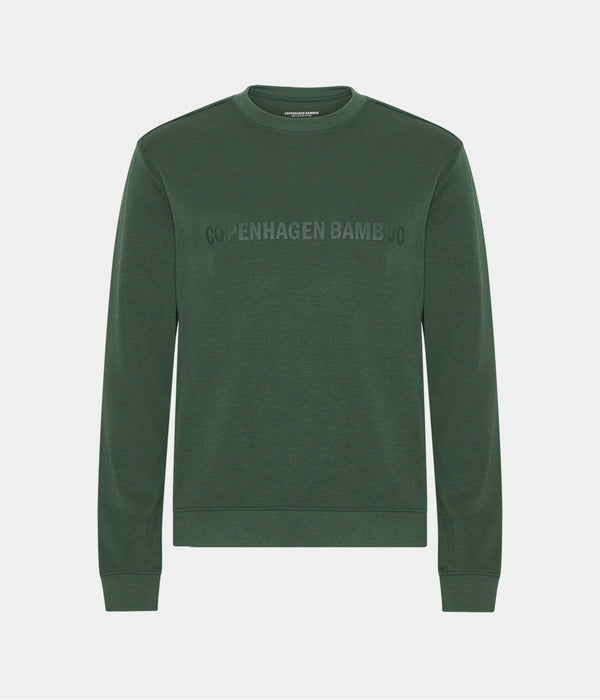 Grünes Sweatshirt aus Bambus mit Logo
