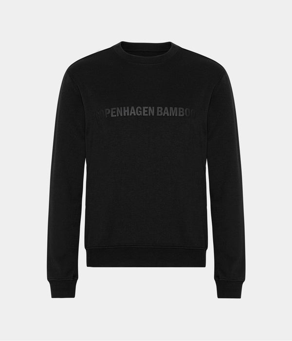 Sort bambus joggingsæt med logo