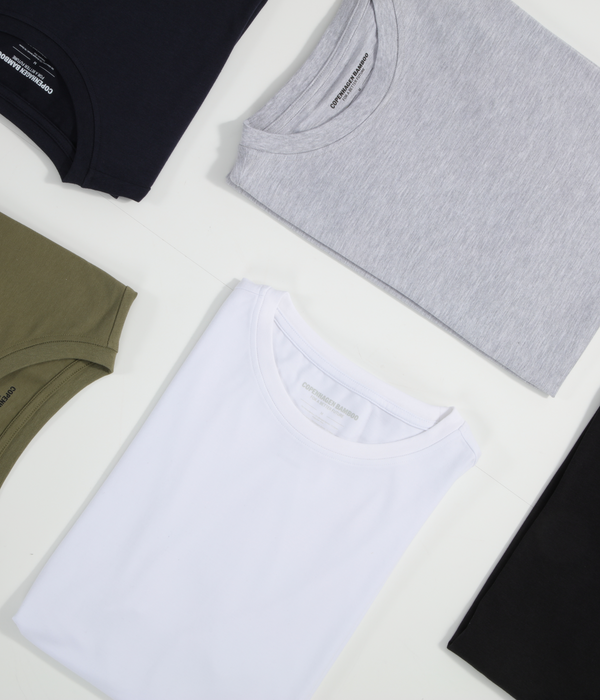 Schwarzes Langarm-T-Shirt aus Bambus