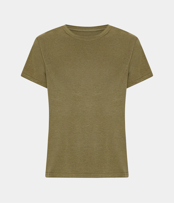 Oliven kortærmet bambus T-shirt S   Copenhagen Bamboo