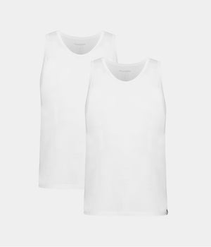 Hvide bambus tank tops - 2 pak S   Copenhagen Bamboo